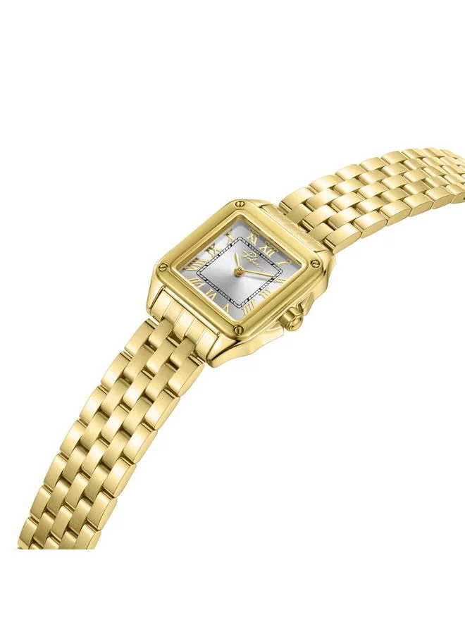 POLICE Rila Silver Dial Stainless Steel Bracelet Analog Watch for Women, 27.8mm